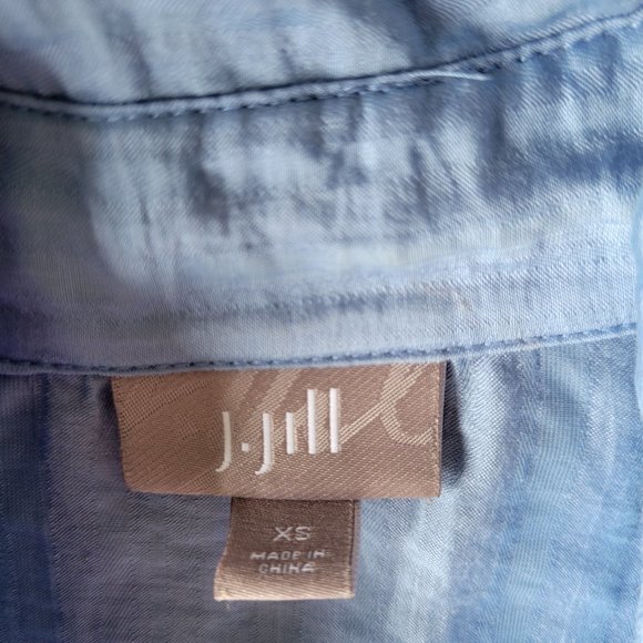 Button Blouse Crinkle Blouse J.Jill - Picture 2 of 5